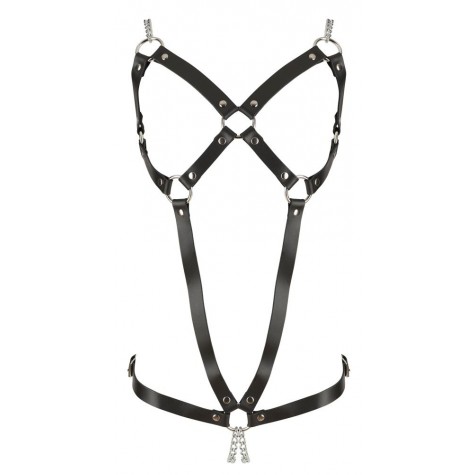 Черная кожаная упряжь Leather Harness