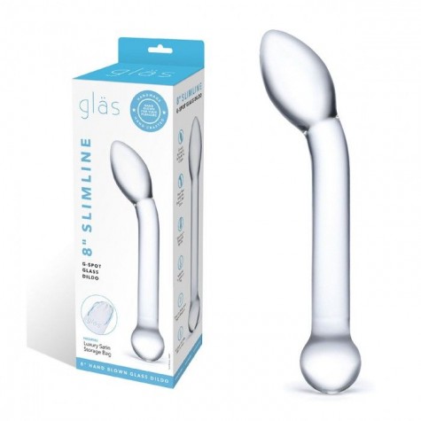 Прозрачный стеклянный фаллос для точки G Slimline G-Spot - 20 см.