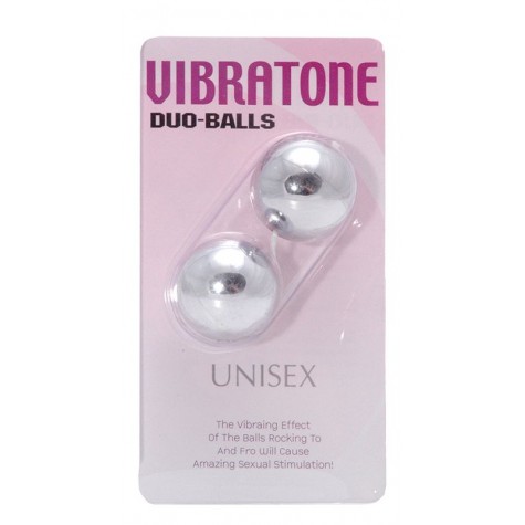 Серебристые шарики VIBRATONE DUO BALLS SILVER BLISTERCARD